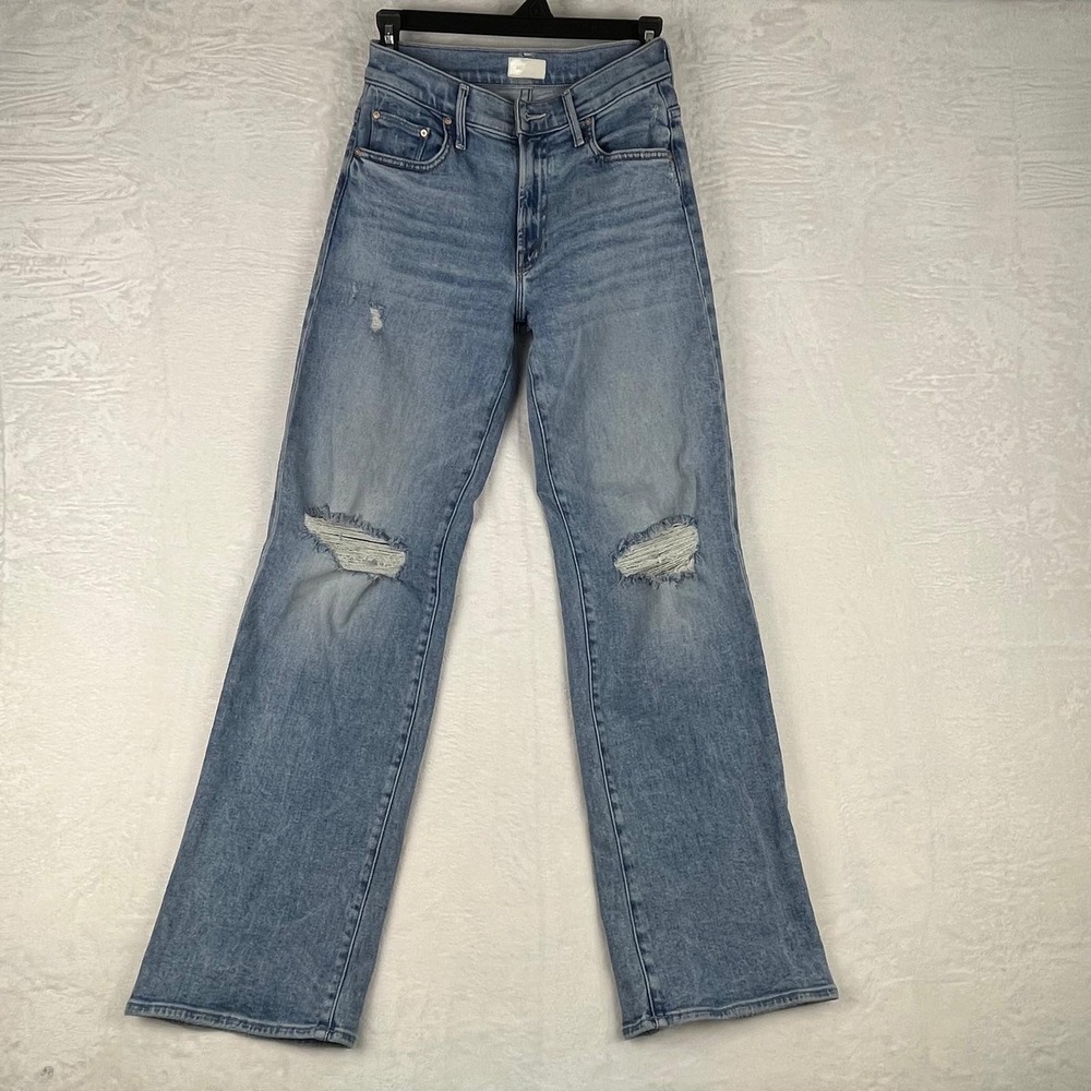 MOTHER Mid Rise Maven Sneak Selvedge Flare Jeans 24 USA
